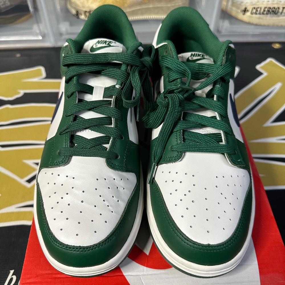 Nike Dunk Low Gorge Green Midnight Navy 11.5W / 10 Mens DS OG ALL TOE BOX FLAW